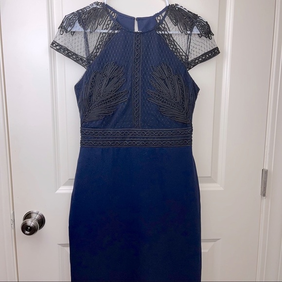 Harlyn Soutached Sheath Dress Black Navy S - Picture 6 of 17